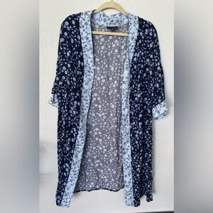 Blue Floral 100% Rayon Robe